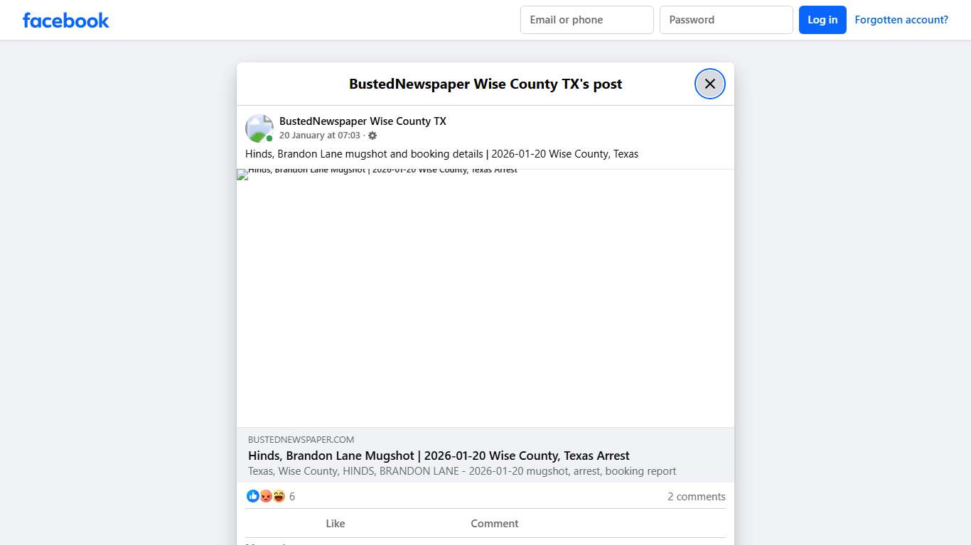 Hinds, Brandon Lane... - BustedNewspaper Wise County TX Facebook